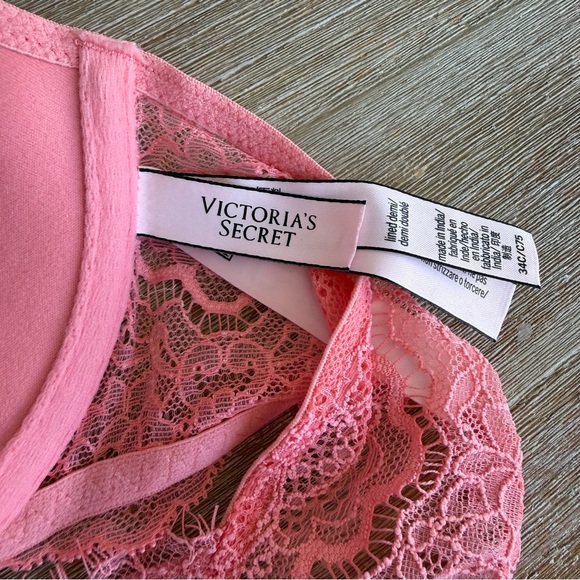 NWOT Victoria’s Secret 34 C Pink Lace Racerback Bra - Picture 5 of 6